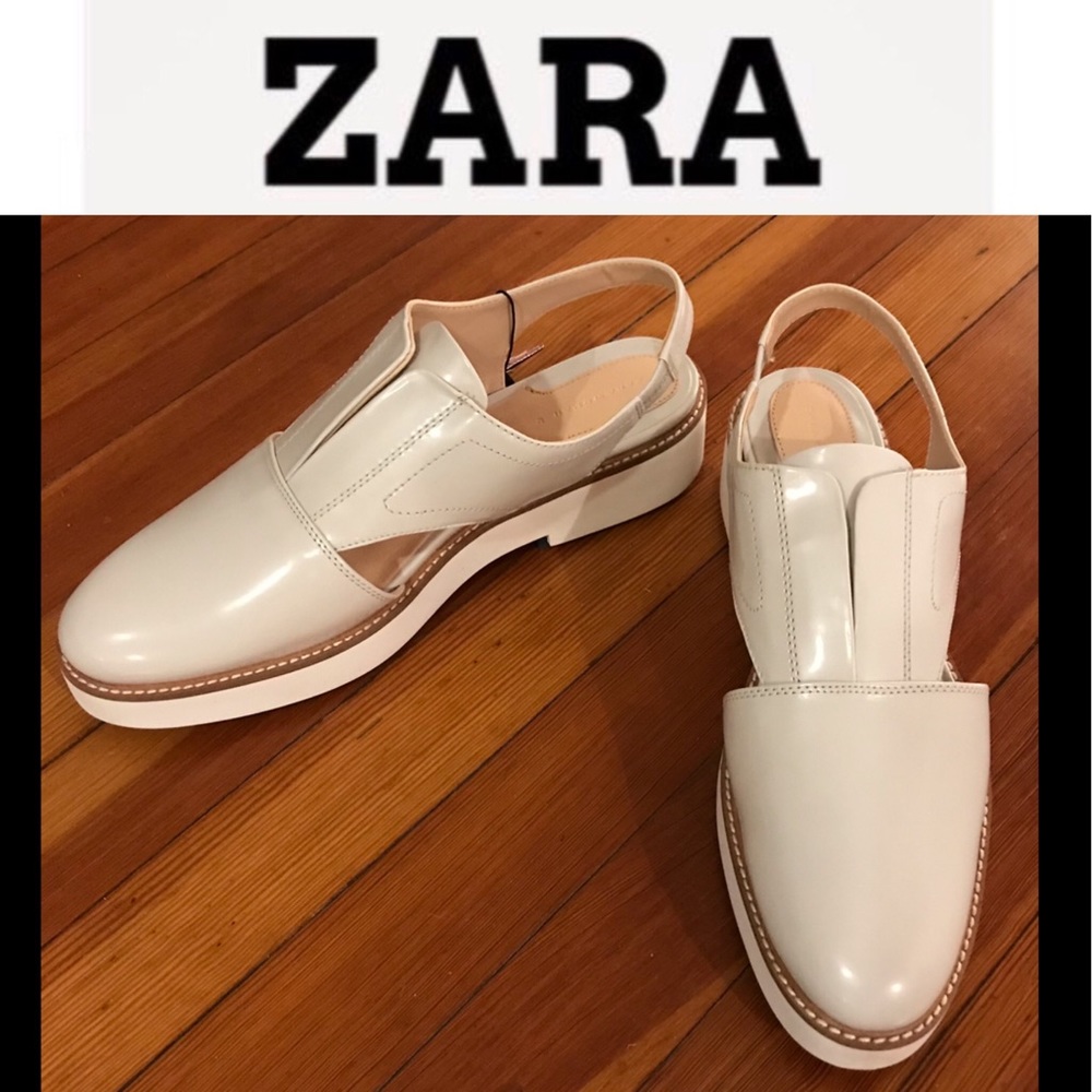 ✨SALE✨NEW Zara Woman Patent Platform Slingback